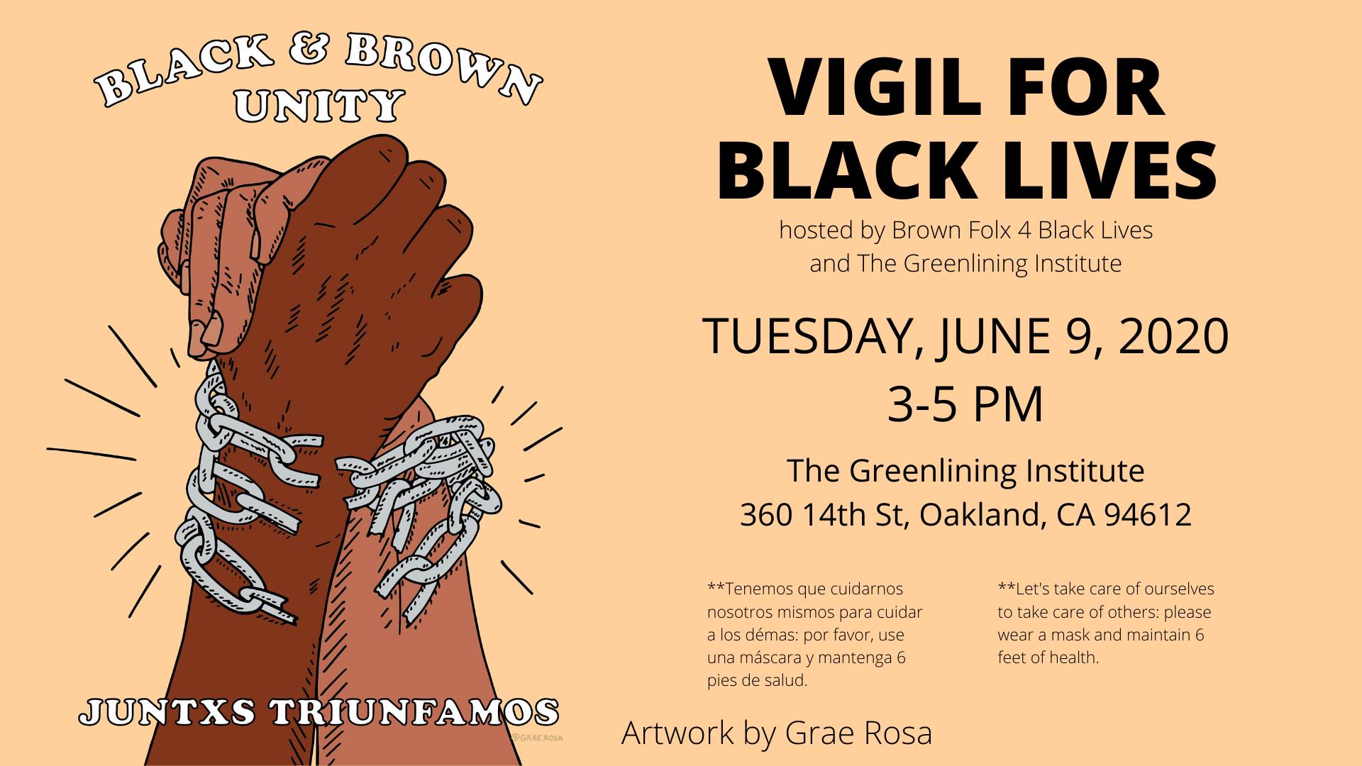 Flyer for Vigil for Black Lives